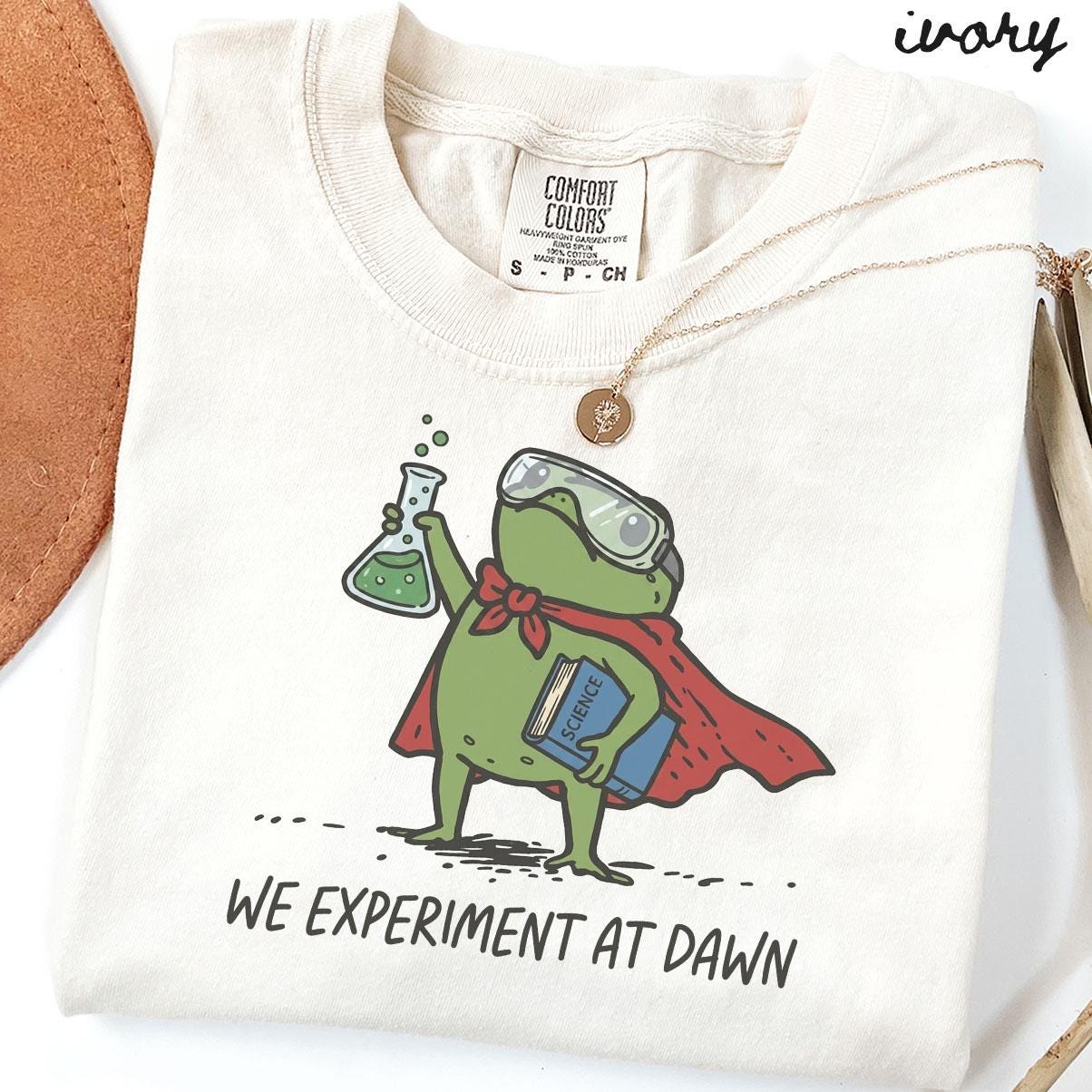 Comfort Colors Science Teacher Tee Frog Weird Medieval Science Back School Science Department Crew Squad (3)