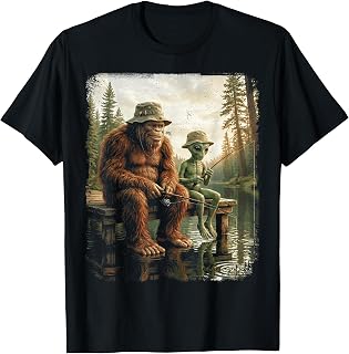 Bigfoot Alien Fishing Ufo Sasquatch Lovers Camping Unisex T-shirt, Sweatshirt, Hoodie (1)