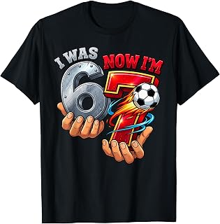 Now I'M 7th Birthday Soccer Birthday Unisex T-shirt, Sweatshirt, Hoodie (1)