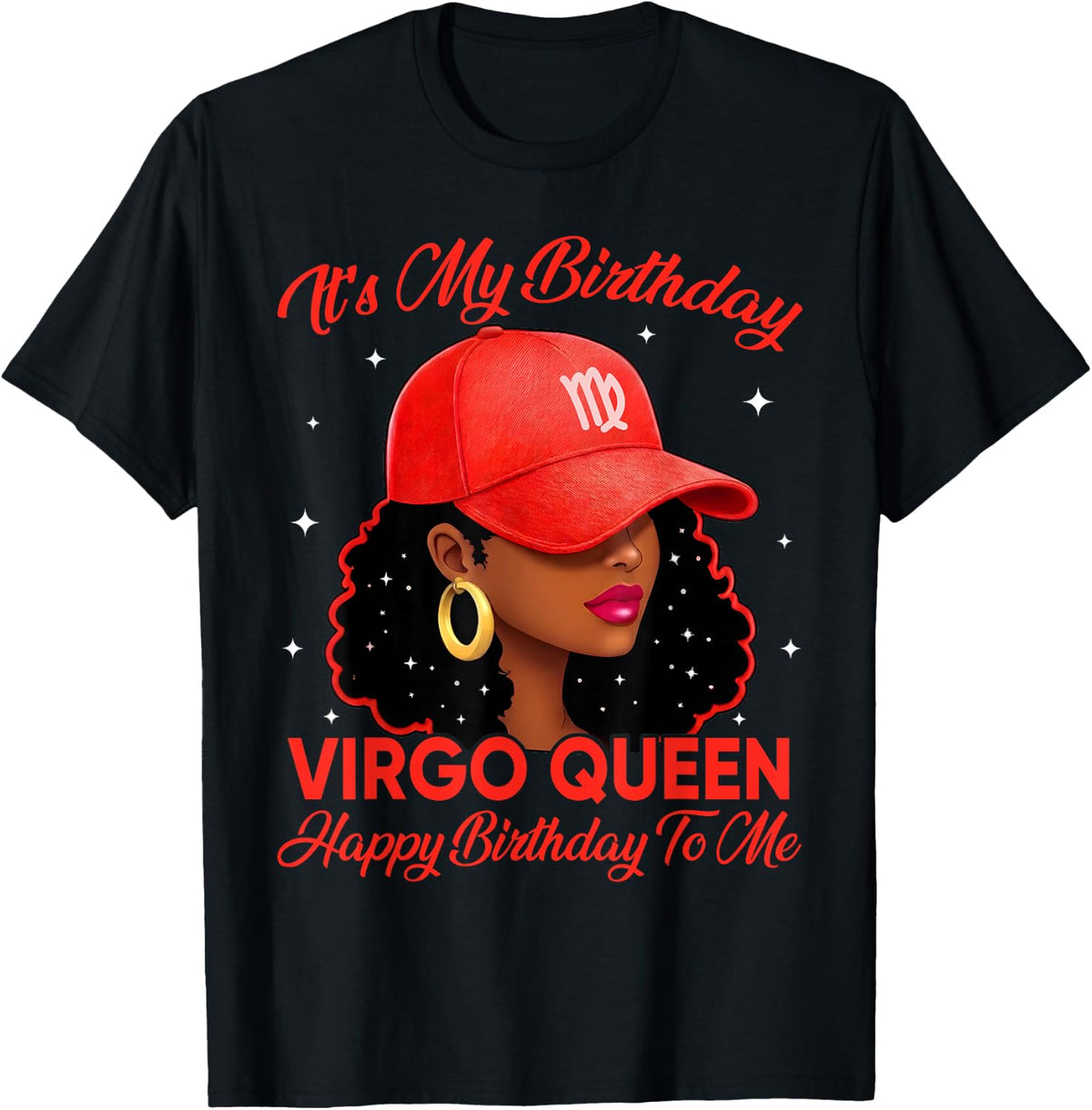 Virgo Queen Afro Red Black Girl Birthday Unisex T-shirt, Sweatshirt, Hoodie (1)