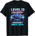 Level 12 Unlocked Since 2014 12th Birthday Boy Gamer Unisex T-shirt, Sweatshirt, Hoodie (1)