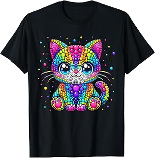 Happy Dot Day Cat Kitty Colorful Polka Dot Girl Unisex T-shirt, Sweatshirt, Hoodie (1)