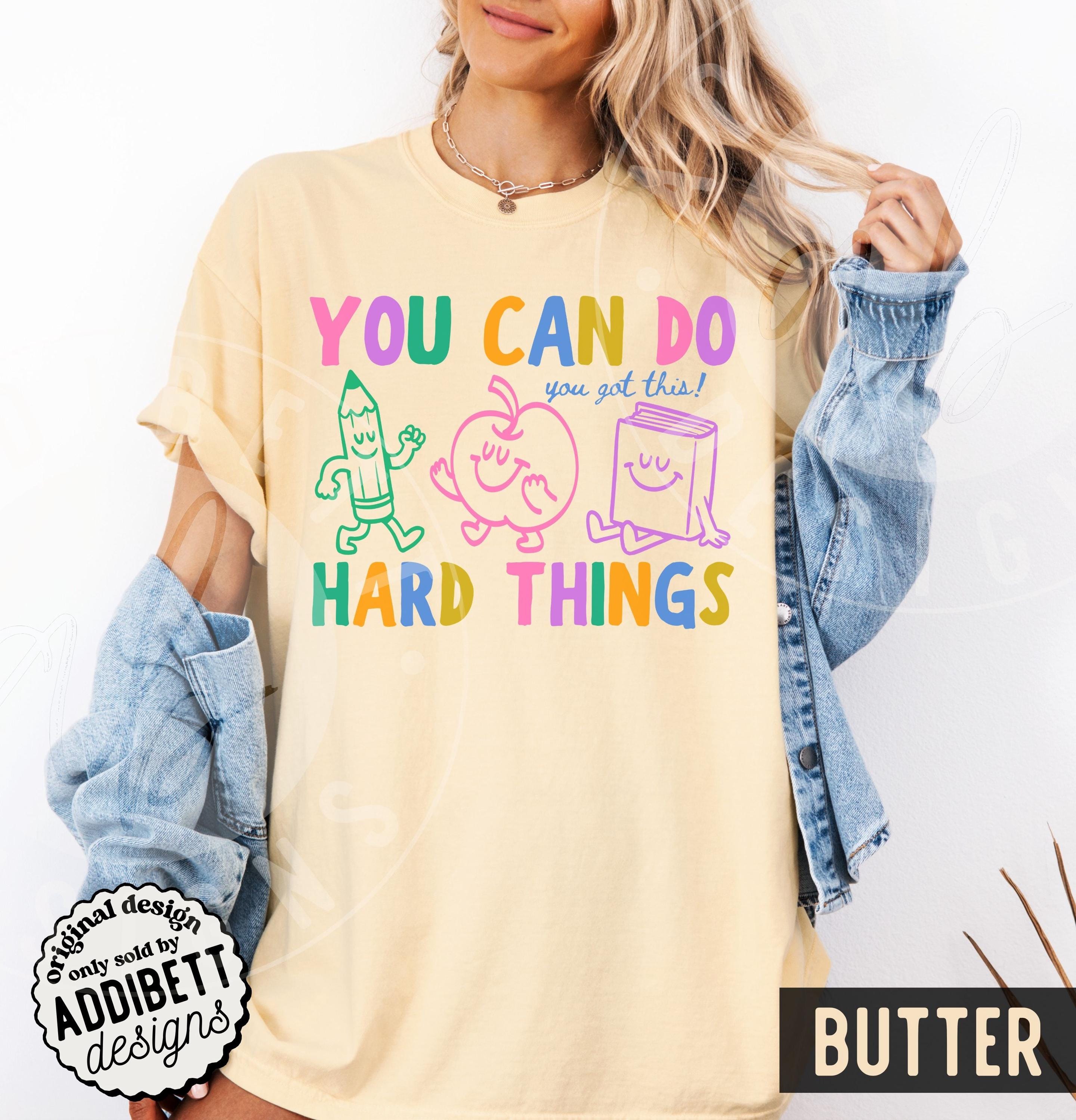 Comfort Colors Hard Things Colorful Retro Doodles Got Teacher Tee (3)