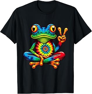 Tie-Dye Frog Peace Sign Unisex T-shirt, Sweatshirt, Hoodie (1)
