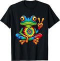 Tie-Dye Frog Peace Sign Unisex T-shirt, Sweatshirt, Hoodie (1)