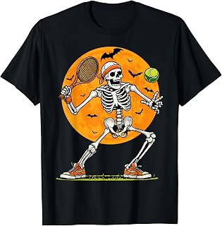 Tennis Skeleton Spooky Halloween Tennis Player Unisex T-shirt, Sweatshirt, Hoodie (1)
