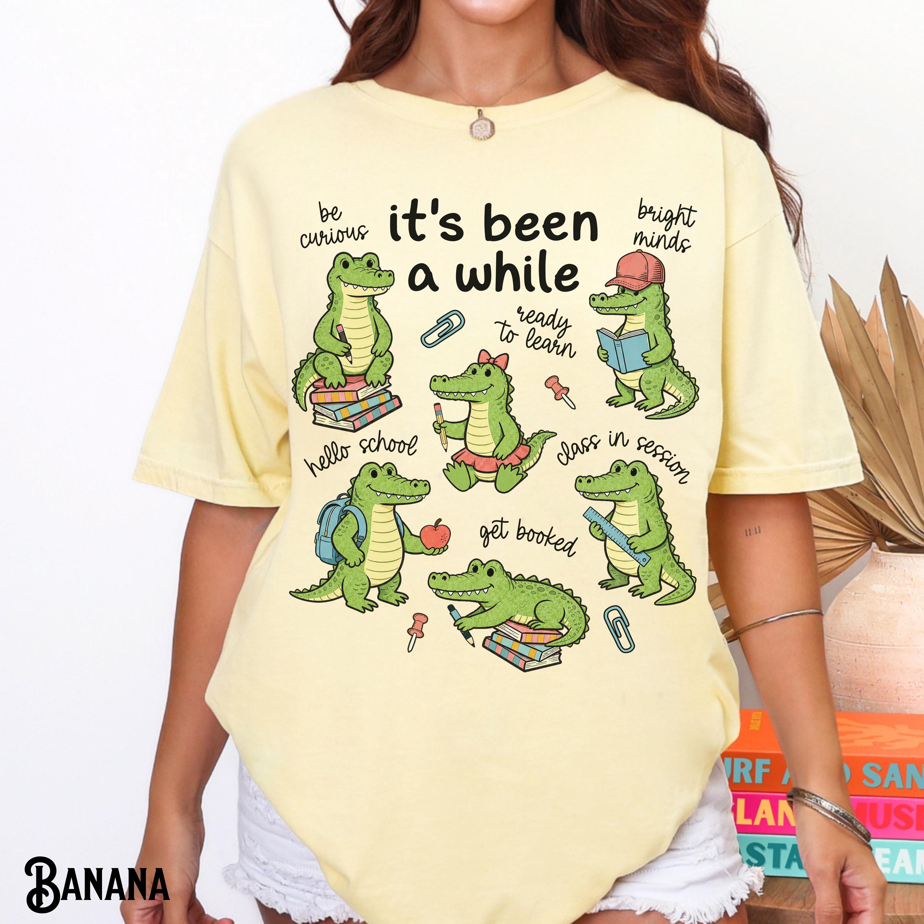 Teacher Back School Teaching Tee Comfort Colors It'S While Crocodile Group Team First Day (2)