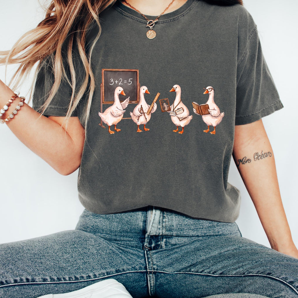 Comfort Colors Teacher Goose Silly Goose Teacher Tee Math Teacher Tee Back School Teacher Teacher (3)
