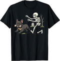 French Bulldog Dog Stealing Bone Skeleton Halloween Unisex T-shirt, Sweatshirt, Hoodie (1)