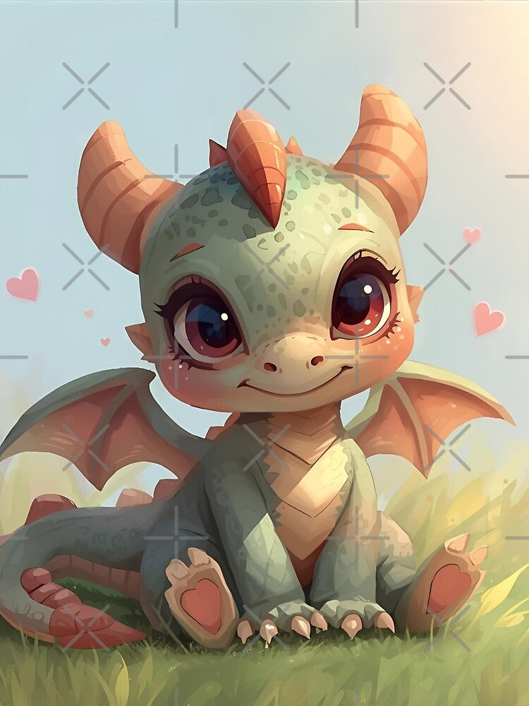 Baby dragon with heart by SimonsDesignArt
