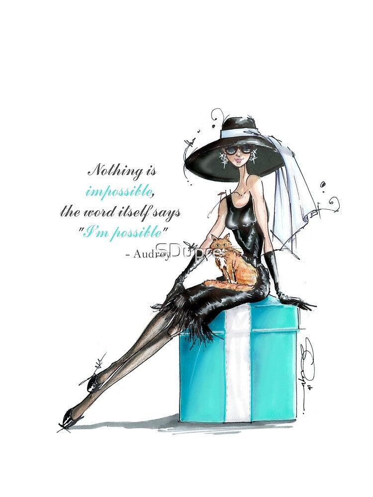 Audrey fashion illustration - Nothing is impossible! by SDupre