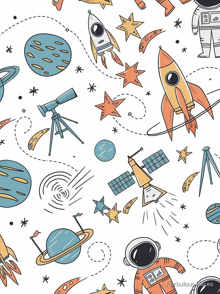 Outer Space Doodle Pattern by Furbulous Faces