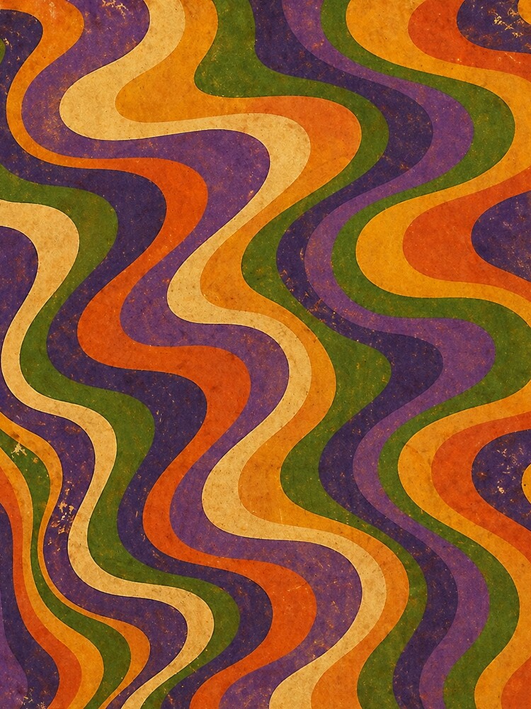 Retro Psychedelic Flow – 70s Vintage Abstract Waves by AMANINA.STORE
