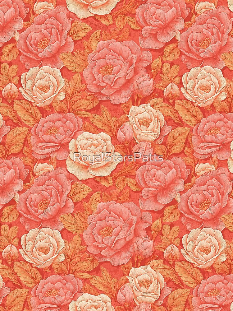 Unique Rose Texture  - Retro Flower Floral  - Birthday Gift Ideas by RoyalStarsPatts