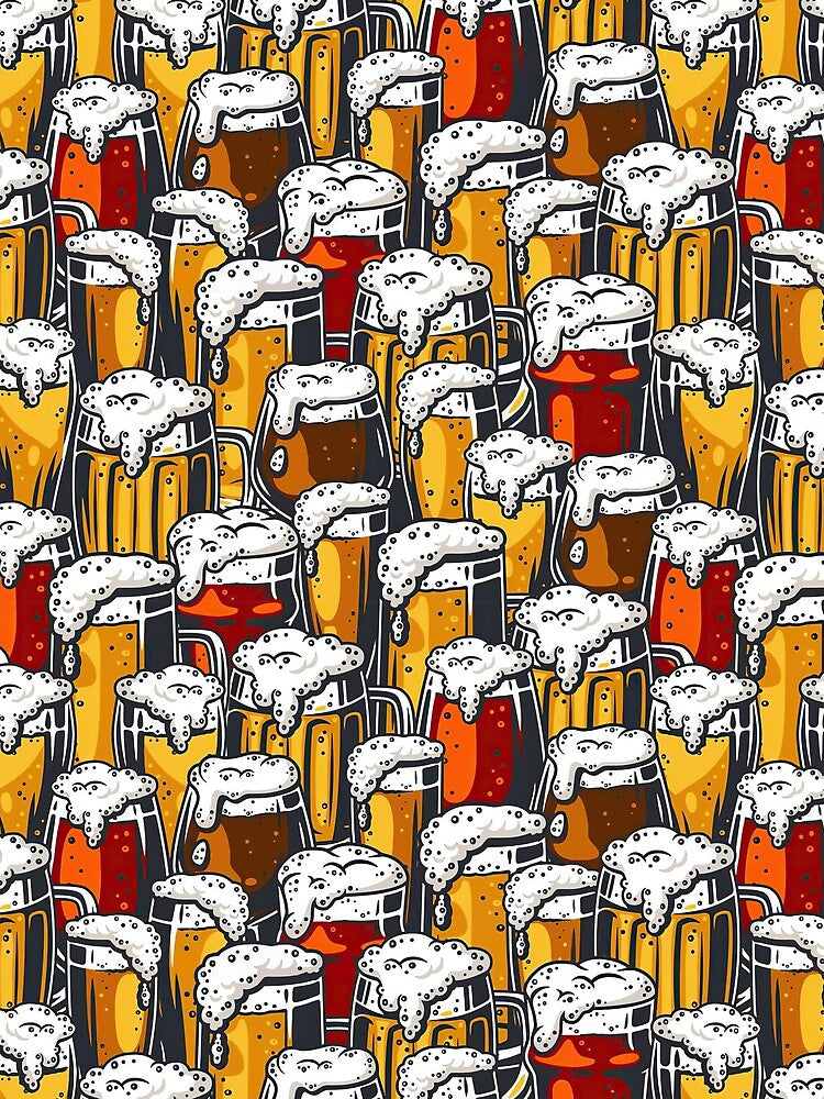 pattern beer mug with foam for design by Huynhdesign