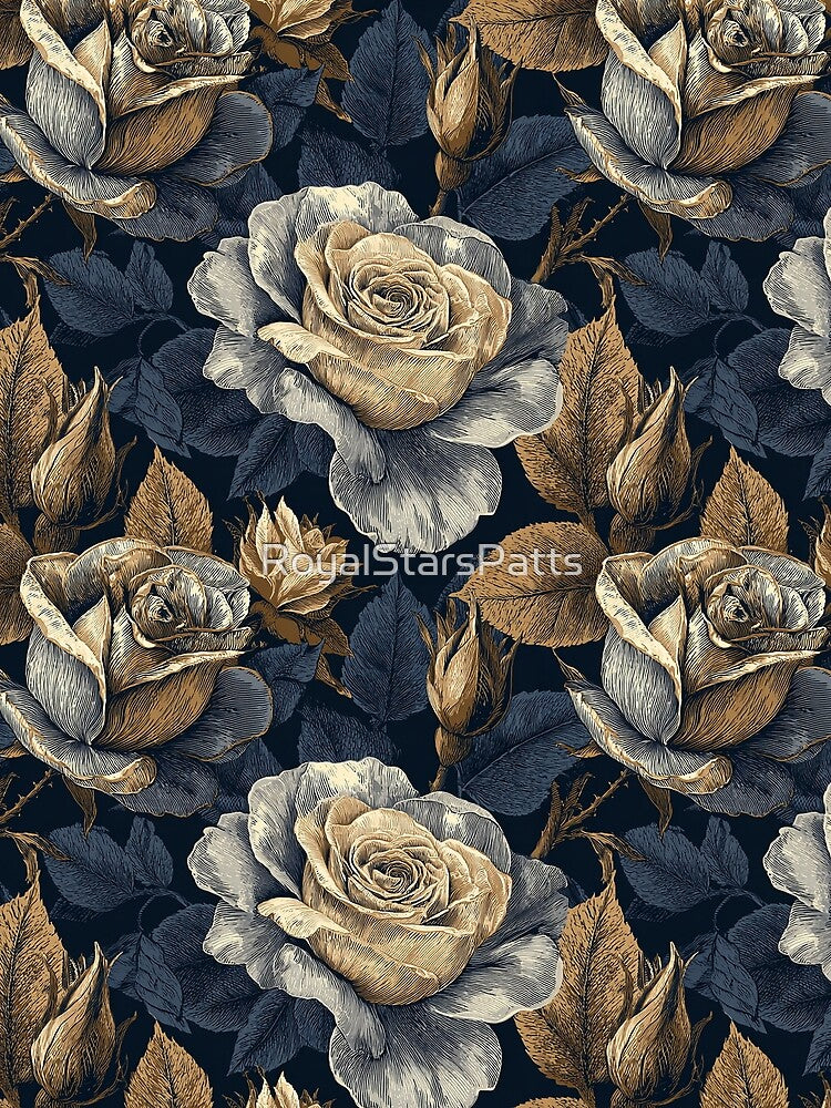 Blooming Rose Floral  - Birth Flower Pattern  - Birthday Gifts For Boyfriend by RoyalStarsPatts