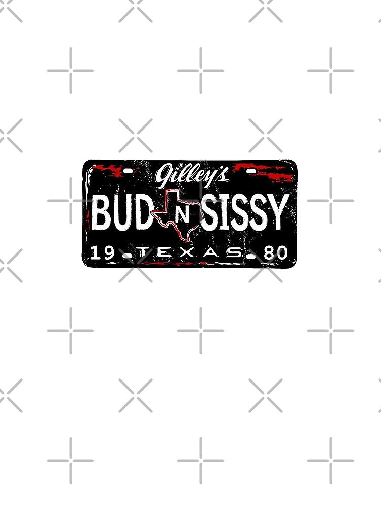 Bud N Sissy License Plate Urban Cowboy Man's Tee Tshirt by KristyMueller