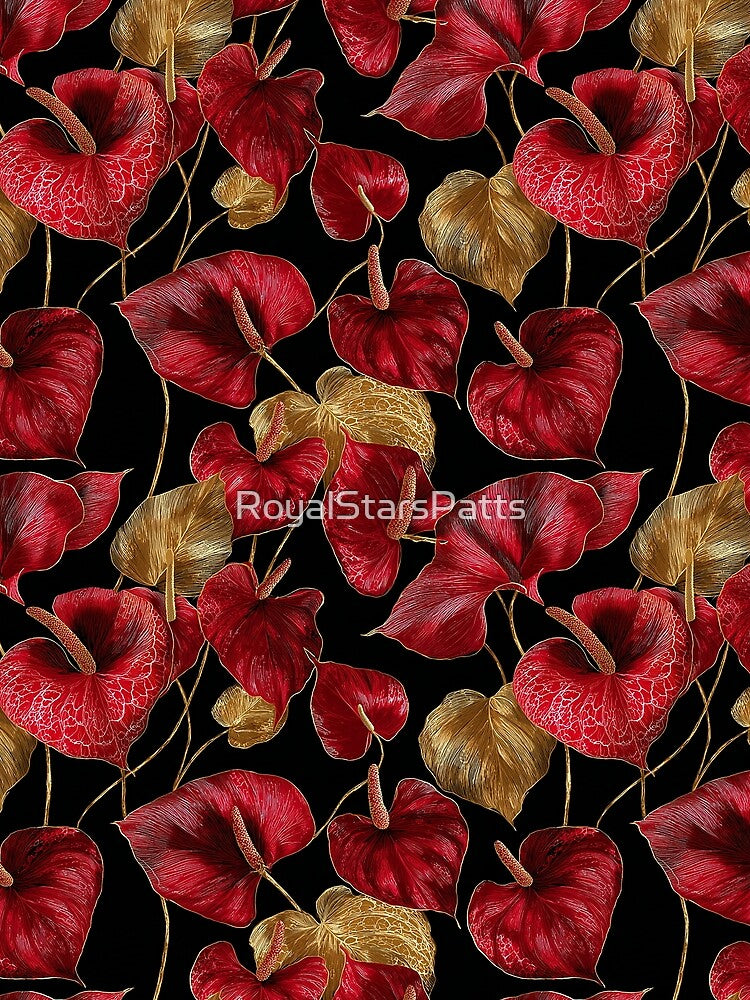 Edgy Tropical Floral  - Flower Garden Pattern  - Christmas Gift Baskets by RoyalStarsPatts