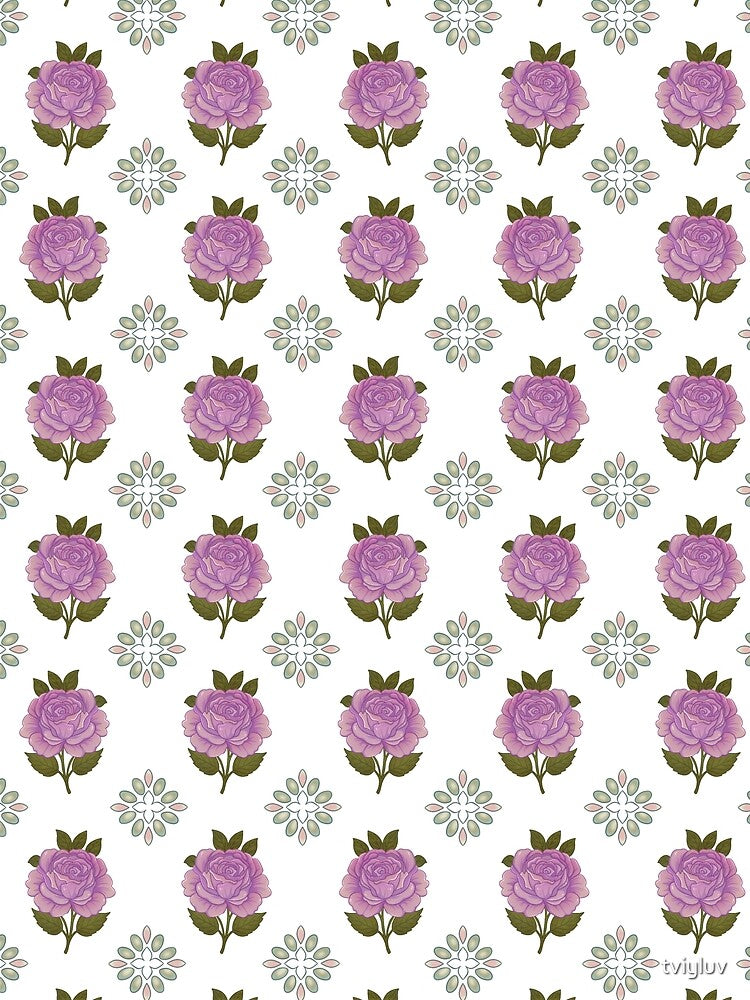 Purple Roses – Vintage Floral Pattern by tviyluv