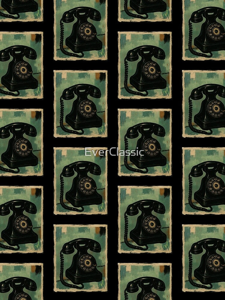 Vintage Rotary Phone Design | Hand-Drawn Antique Telephone Art by EverClassic