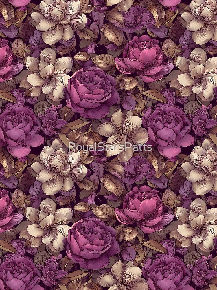 Soft Gardenias Print  - Botanical Garden Pattern  - Fathers Day Ideas by RoyalStarsPatts
