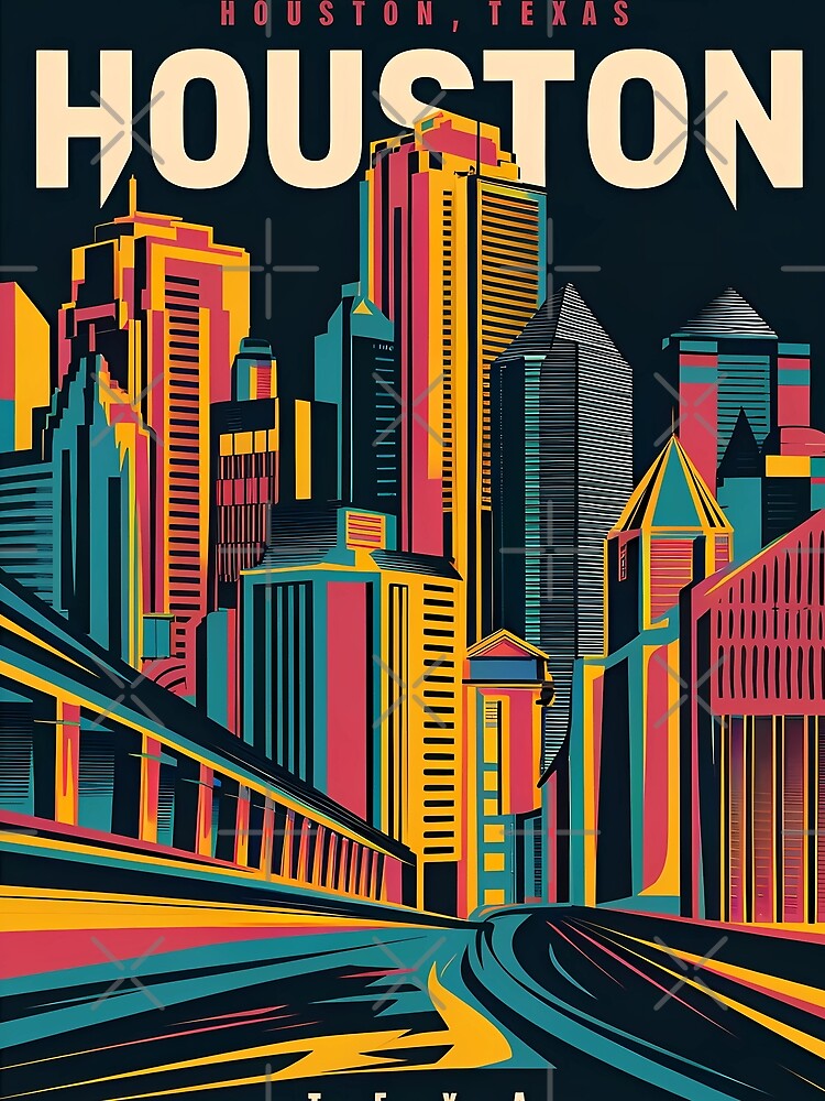 A Digital Pop Art Travel of Houston Texas by PaintedPixels01