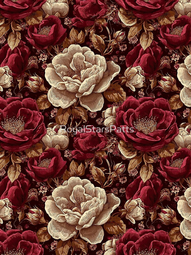 Lush Rose Texture  - Flower Bouquet Pattern  - Anniversary Gifts For Wife by RoyalStarsPatts