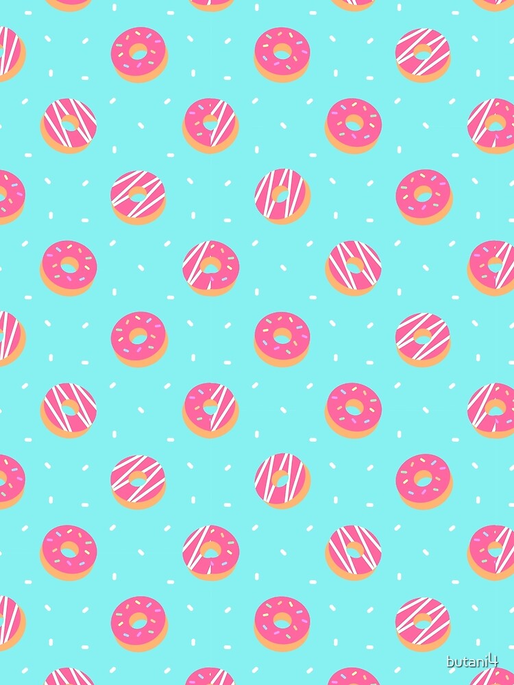 Sweet Delights: Donut Pattern With Blue Background by butani4