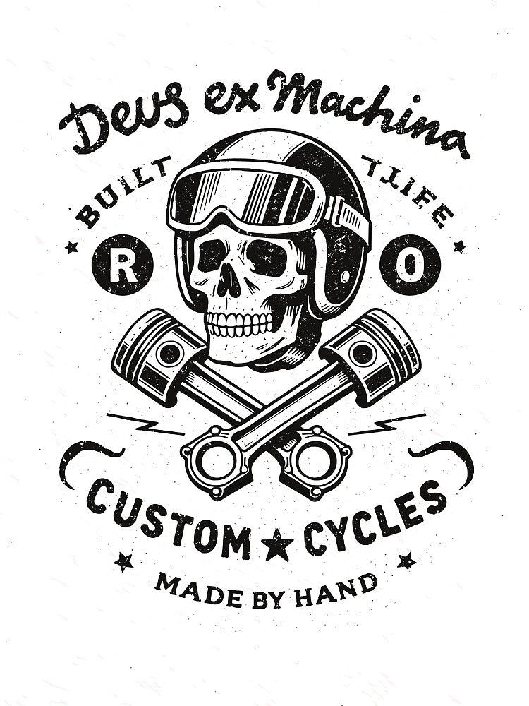 Deus Ex Machina Custom Cycles Skull T-Shirt by Matinez Pink
