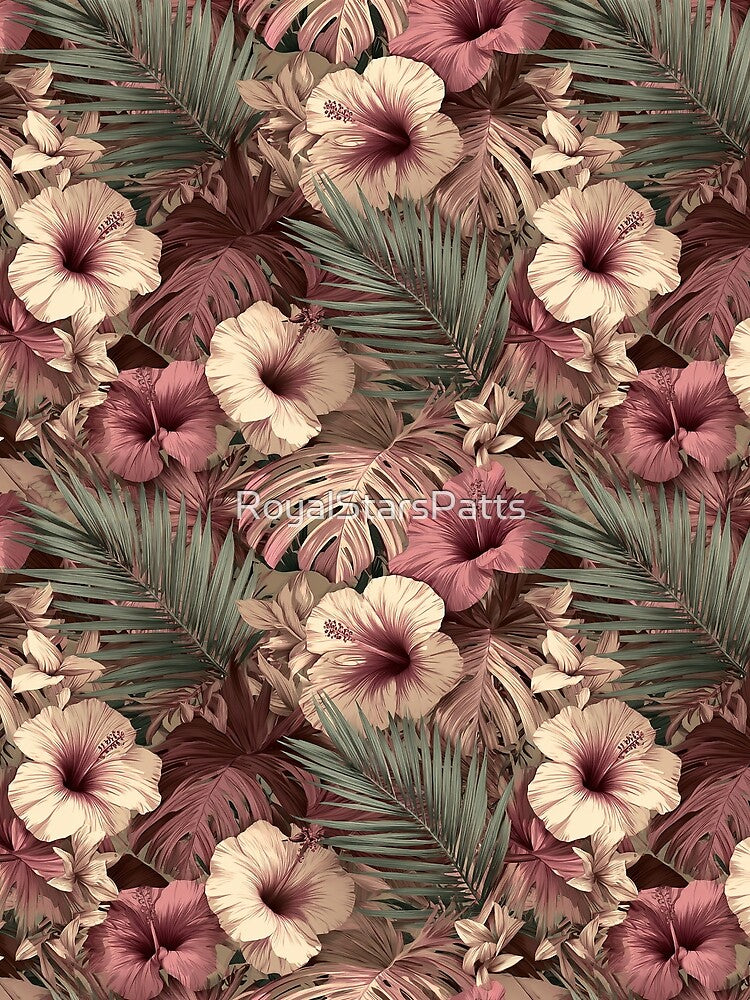 Trendy Tropical Flower Print  - Botanical Garden Pattern  - Gifts For Sister by RoyalStarsPatts