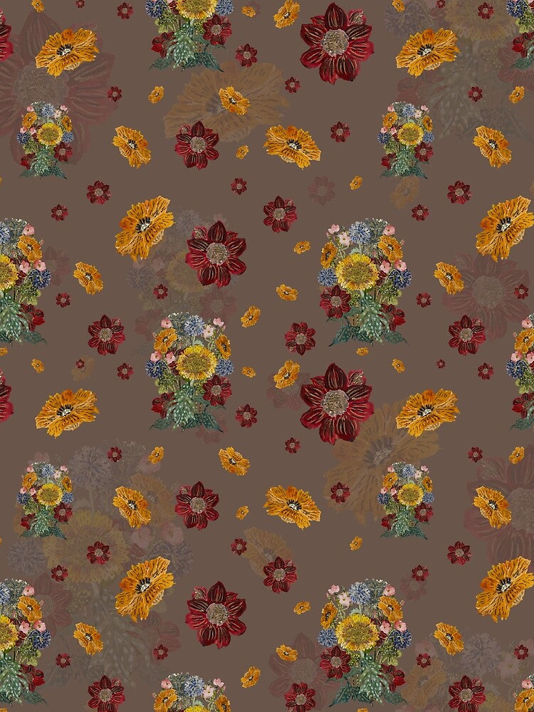 Bouquet flower seamless pattern on dusty pink background by Yana Mustafina | Boho Soulful Designs