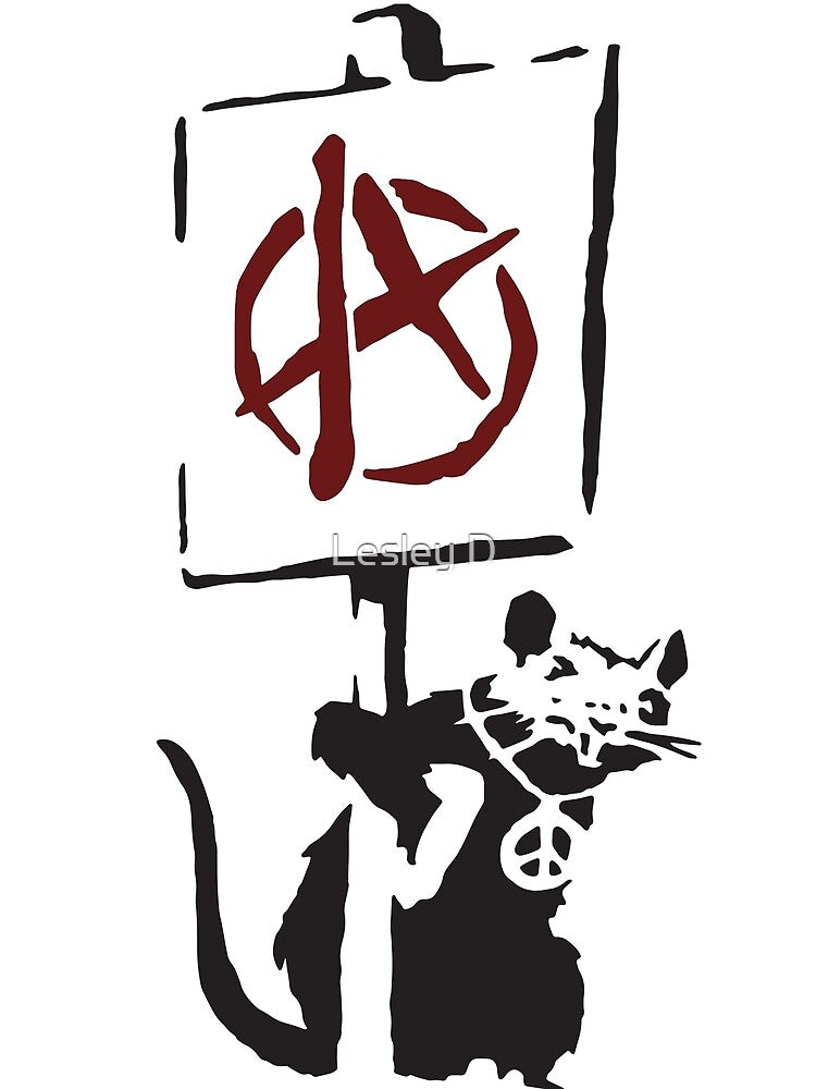 Banksy Anarchy Rat by Lesley D