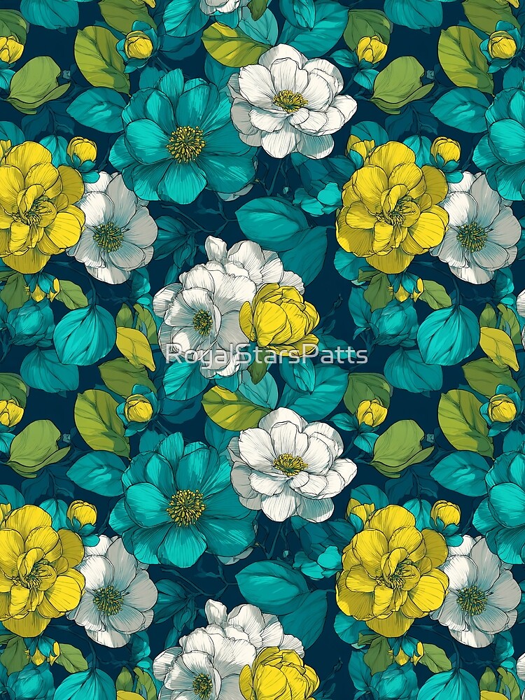 Blooming Gardenias Print  - Flower Garden Pattern  - Graduation Gifts for boyfriend by RoyalStarsPatts
