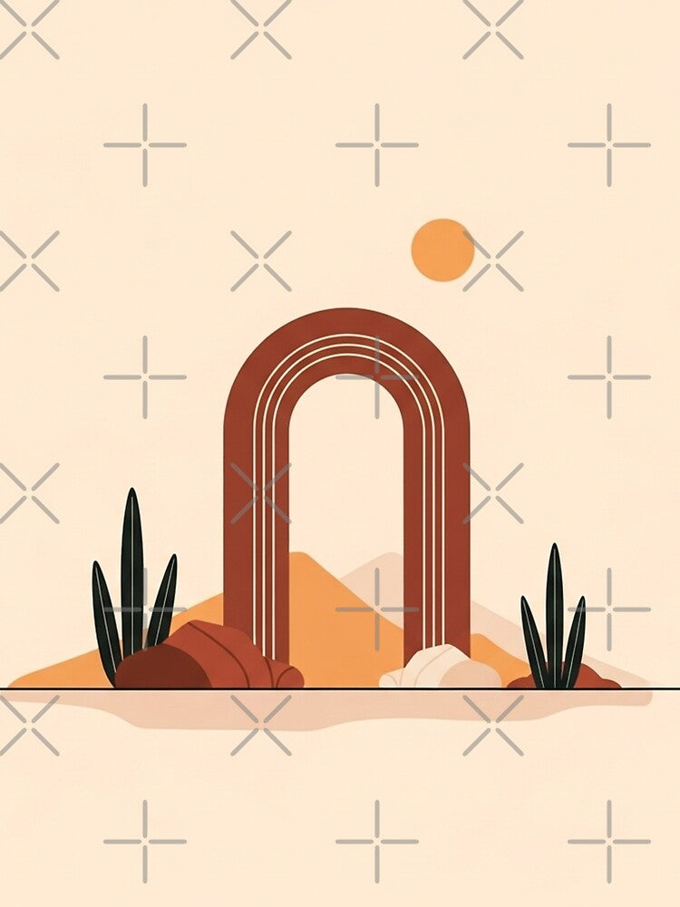 Terracotta Mirage: Minimalist Desert Archway by TheDenimArt