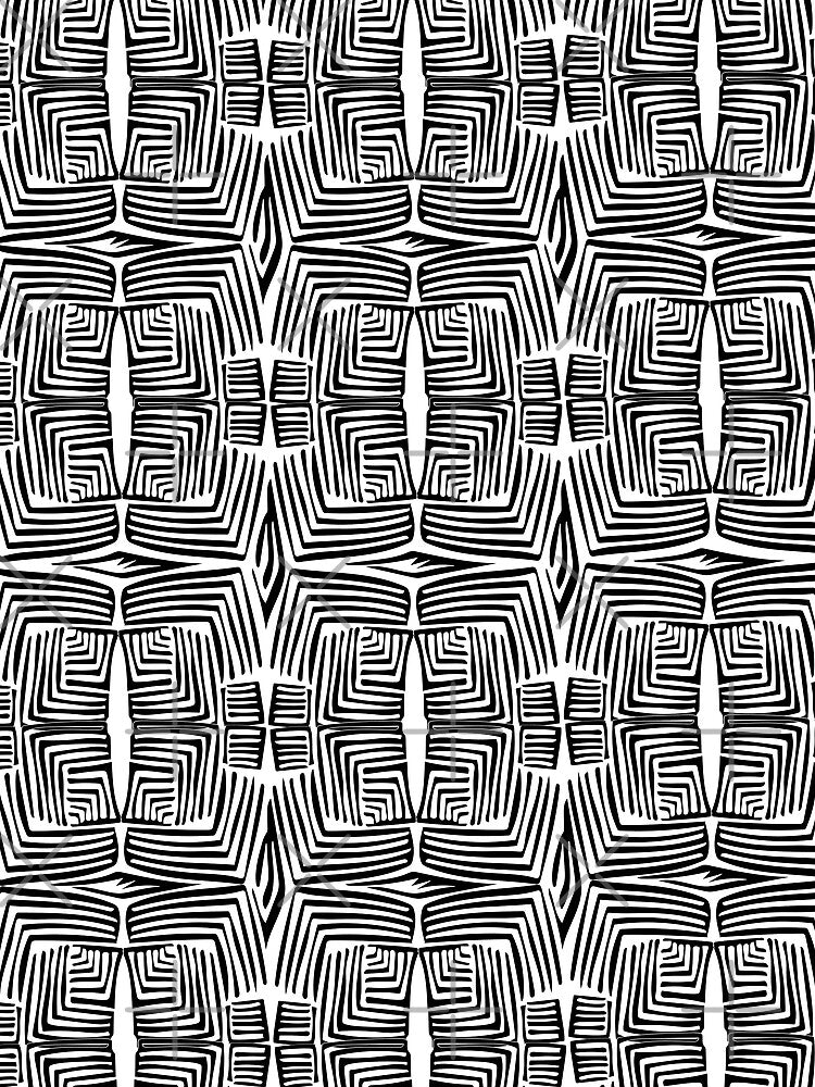 Retro Pattern Design Black And White by ubustudio