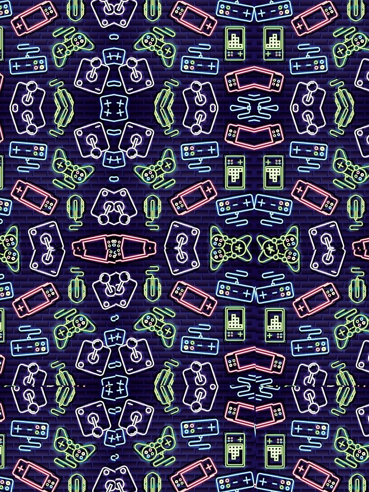Gaming stuff neon light pattern by Nemesiscrowd