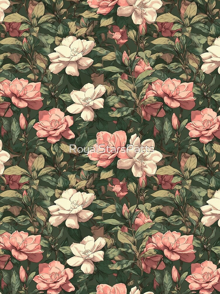 Soft Gardenias Print  - Botanical Garden Pattern  - Gifts For Teenage Girls by RoyalStarsPatts