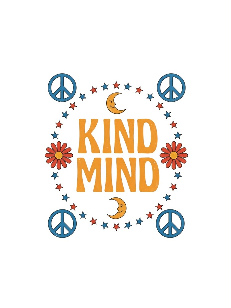 Retro Kind Mind Affirmation Poster Art by aashcreat