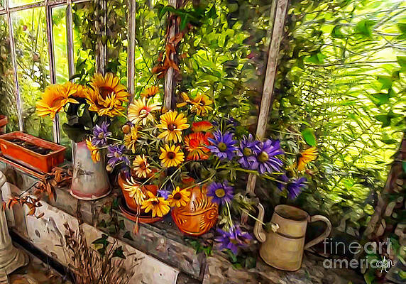 Flowers In Greenhouse Print