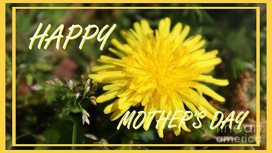 Yellow Dandelion Happy Mother's Day Greeting Print