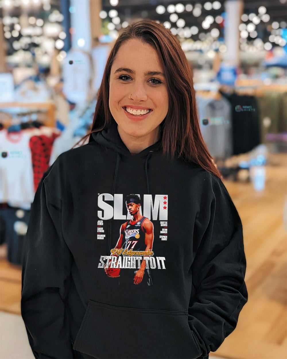 SLAM VJ Edgecombe Philadelphia 76ers straight toit shirt