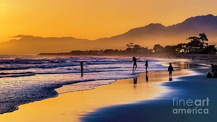 Happy Sunset Beach Dancer Print
