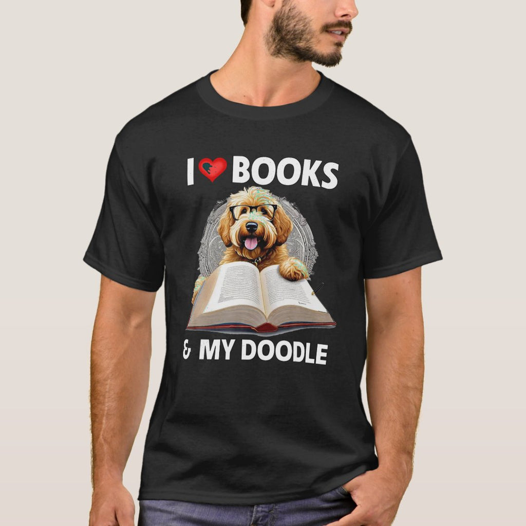 I Love Books and My Golden Doodle Reading Dog Mom