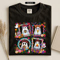 Mexican Ghos Spooky Halloween Tee Floral Sugar Skull Colorful Fall (1)