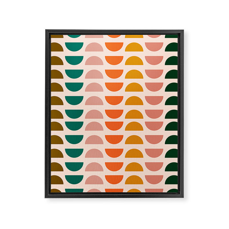 Retro 70s Geometrics Framed Canvas Print Gallery Image 3