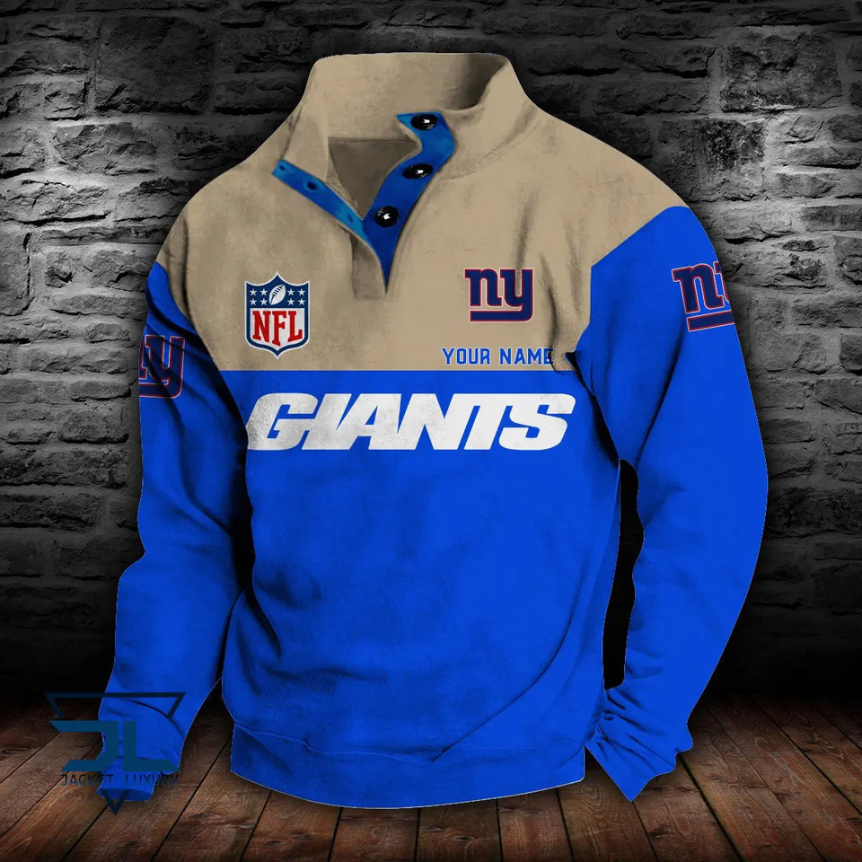 New York Giants Double Breasted Stand Collar Sweatshirt