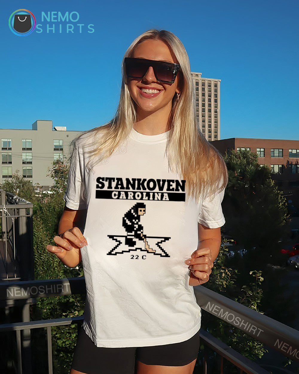 Logan Stankoven Carolina 22 C Retro Hockey shirt