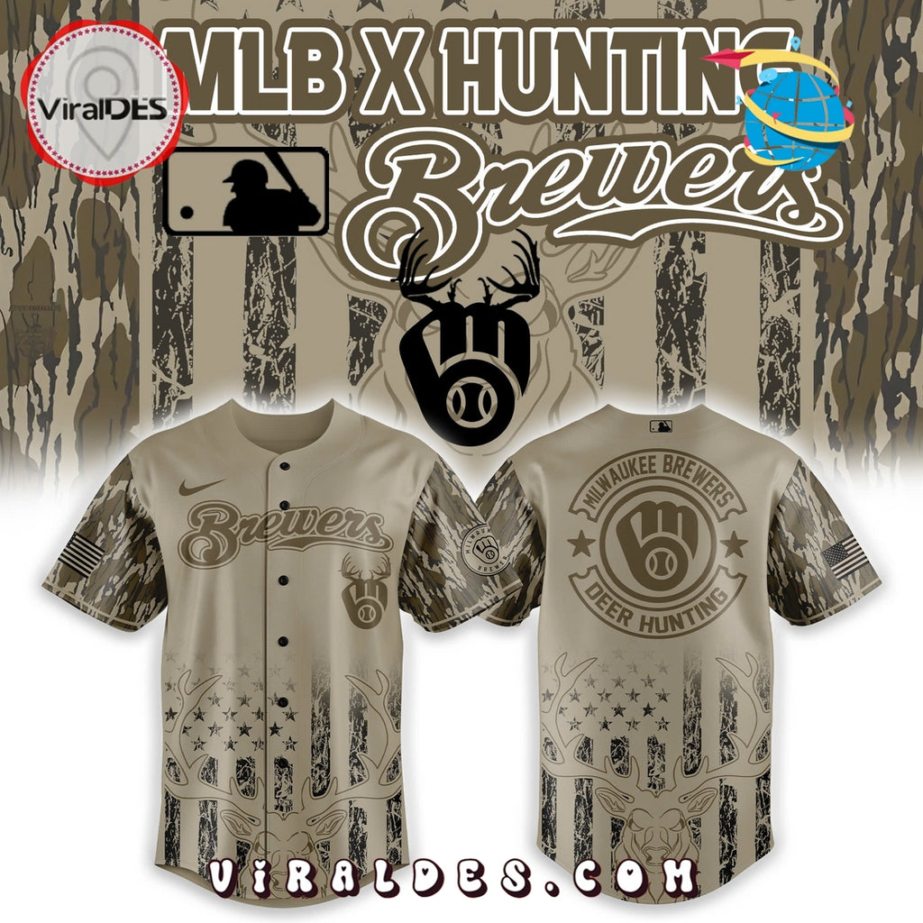 Milwaukee Brewers x Hunting Design Baseball Jersey