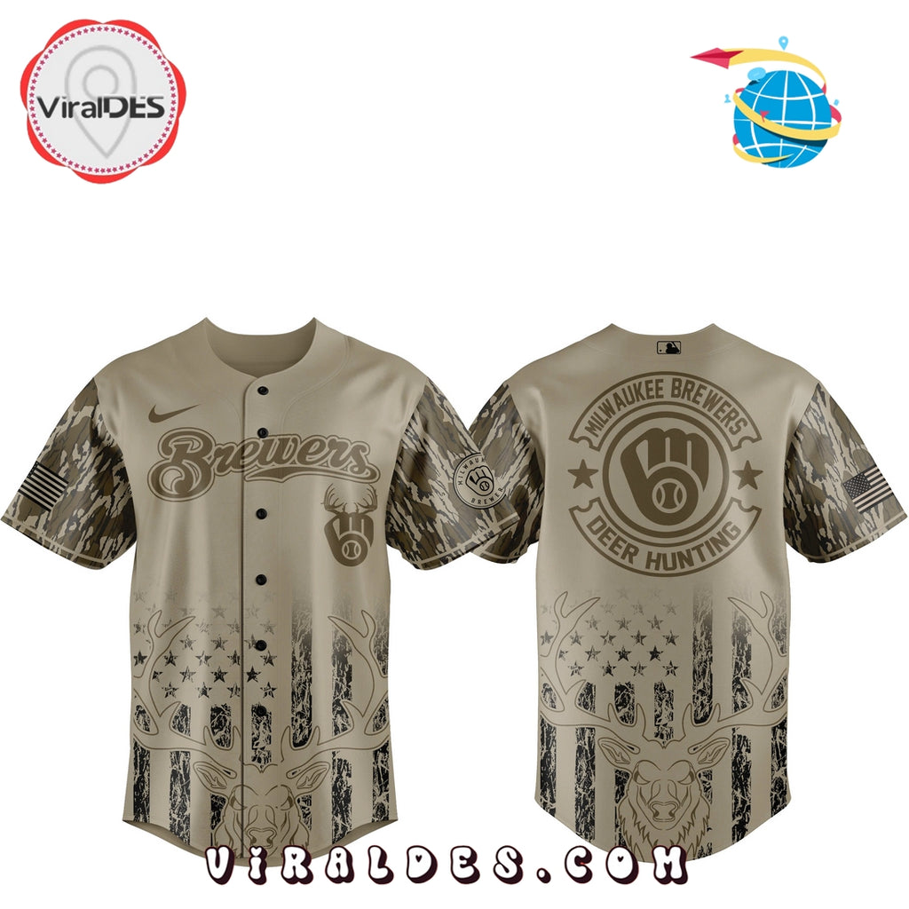 Milwaukee Brewers x Hunting Design Baseball Jersey