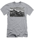 Mountains Near Jaspar Alberta Canada In Black And White T-Shirt